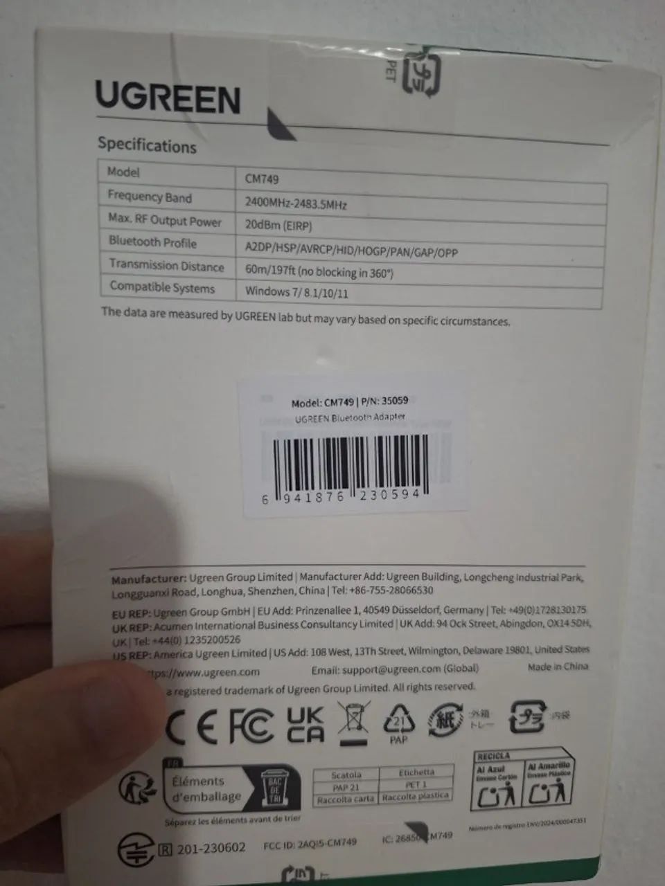 Adaptador Bluetooth Ugreen 5.4 Com Antena - Foto 2