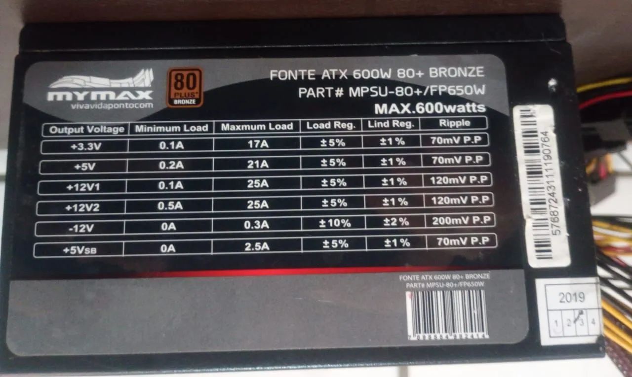 Fonte Gamer 80 plus 600w Bloze - Foto 3