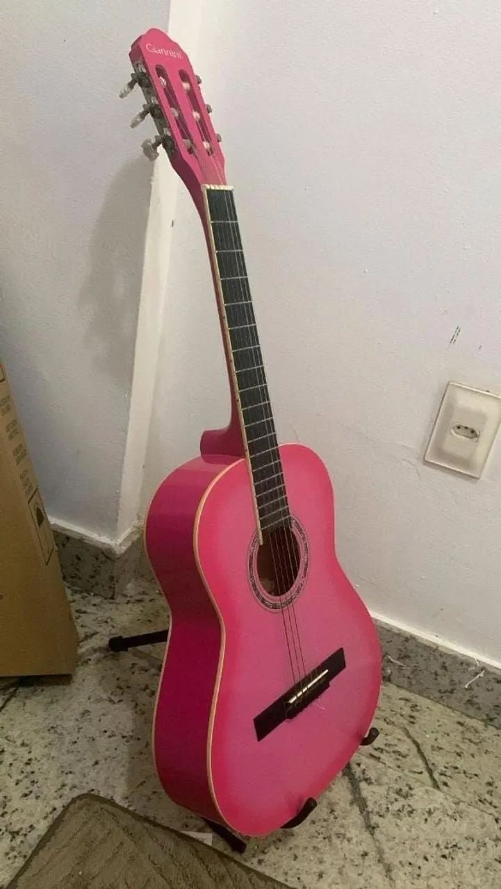 violão giannini start rosa