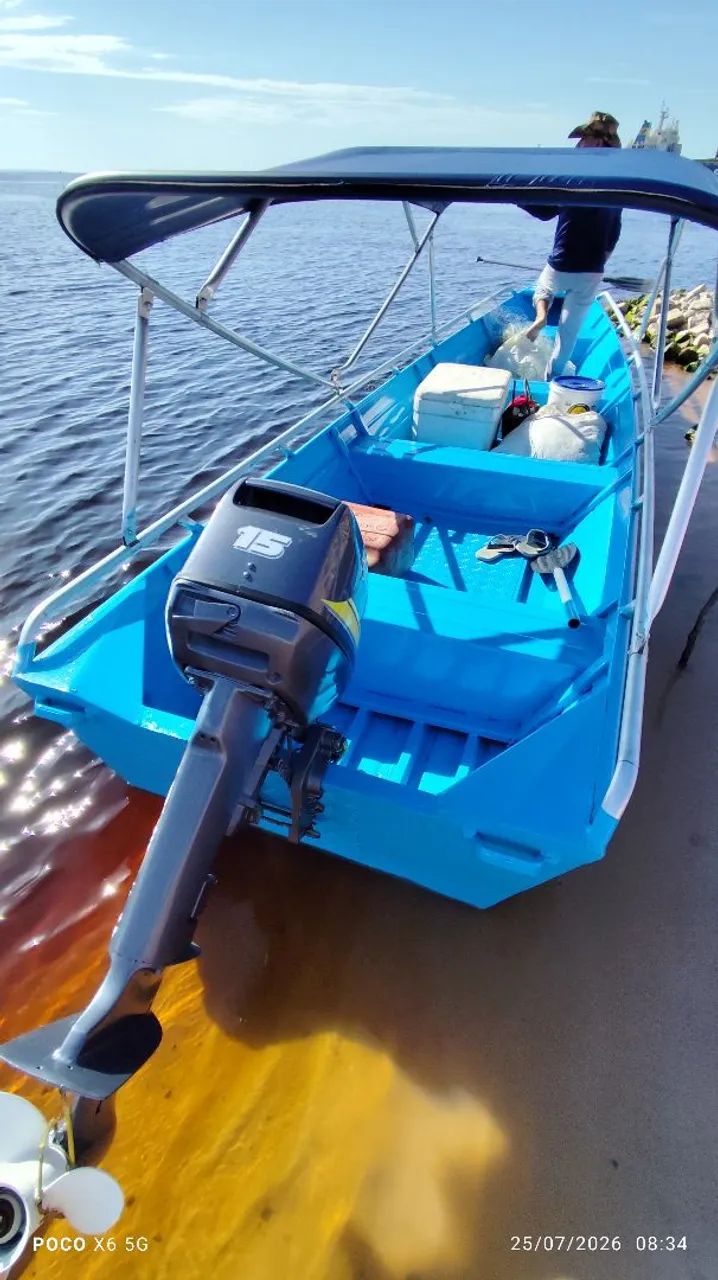 Motor 15 Hp+casco 6 metros novo  - Foto 4