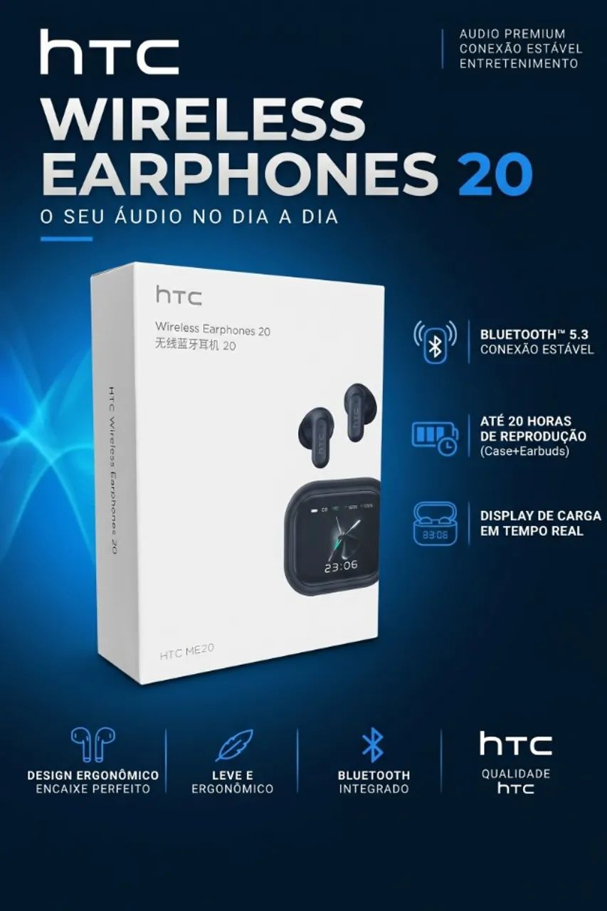 Fone de ouvido bluetooth com telinha