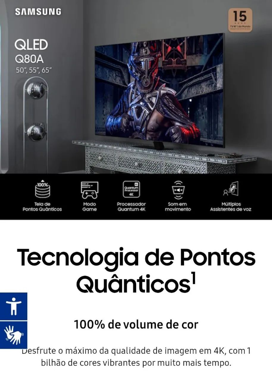SMART TV SAMSUNG QLED 50" Q80A - Foto 3
