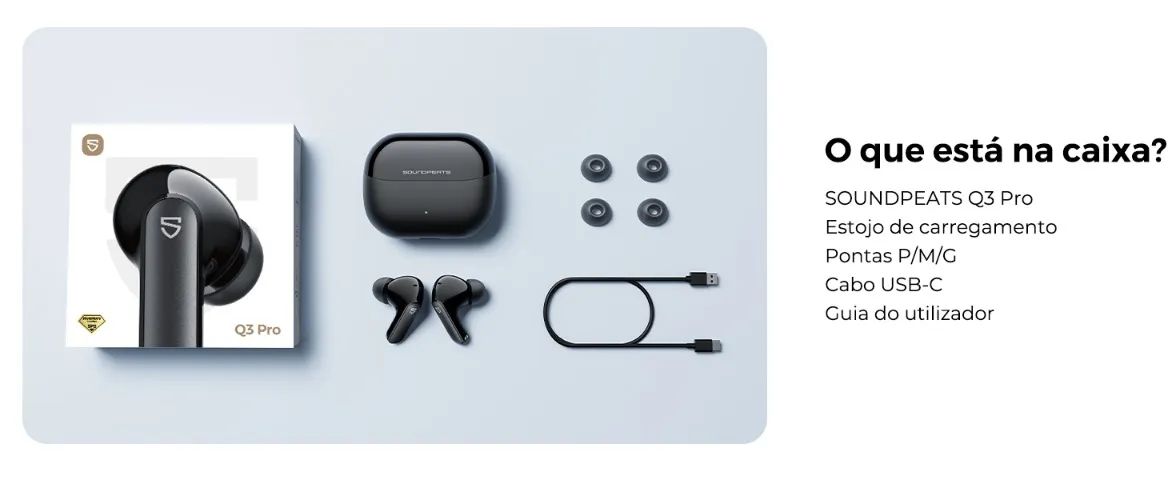 Fone SoundPEATS Q3 Pro com ANC e Bluetooth6.0 - Lacrado - Foto 6