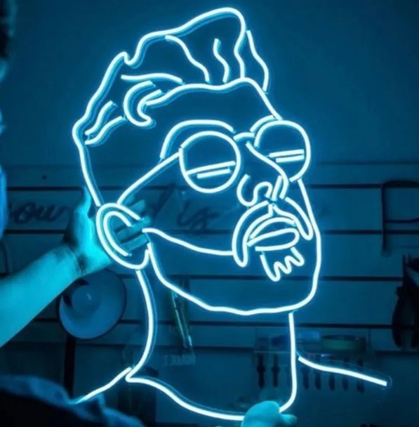 Placa Luminária Neon Led - BARBEIRO - 70x80cm