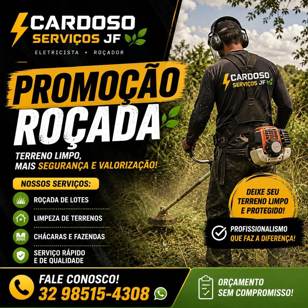 Trabalho com roçadeira 