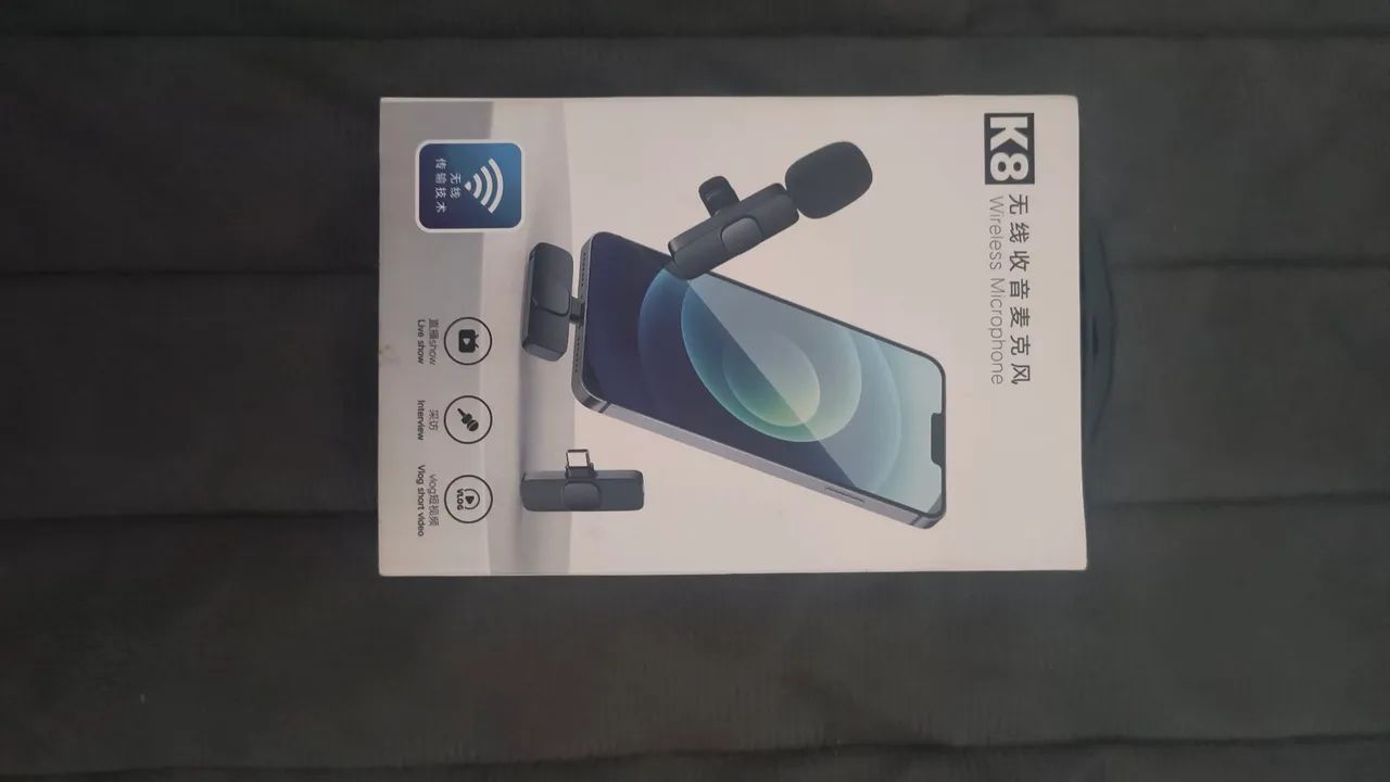 Microfone de lapela K8+ mini teclado sem fio Inova - Foto 3