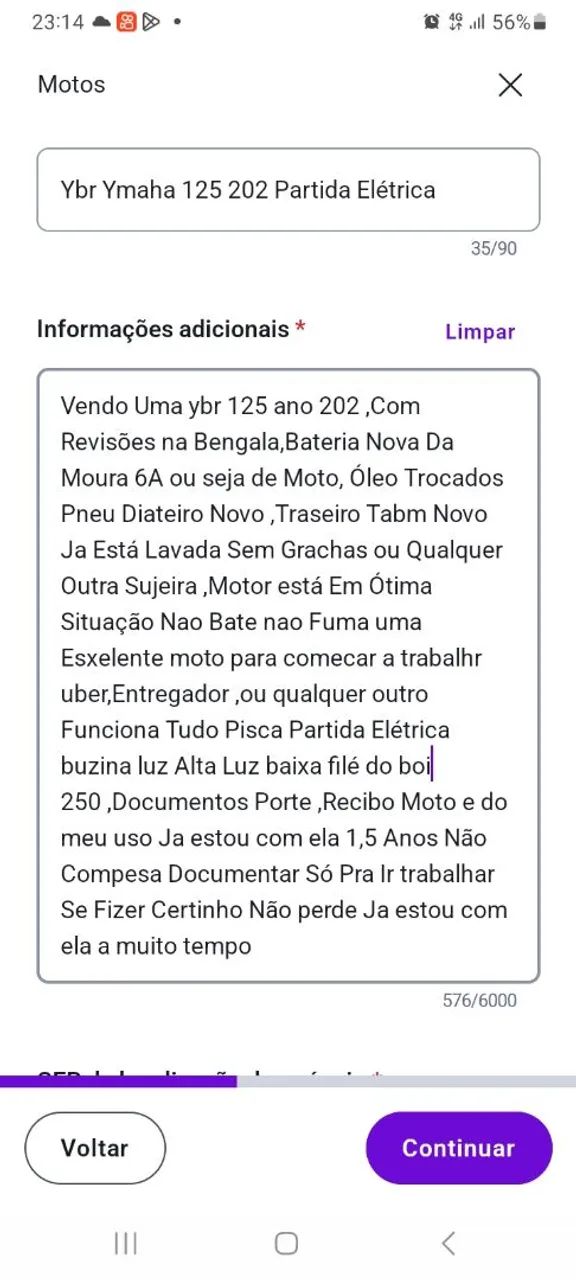 Ybr 125 202 Gasolina Partida  - Foto 2