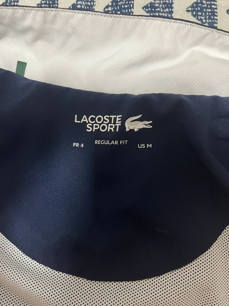 Jaqueta Corta-Vento Lacoste Masculina - Azul Marinho e Branco - Foto 2