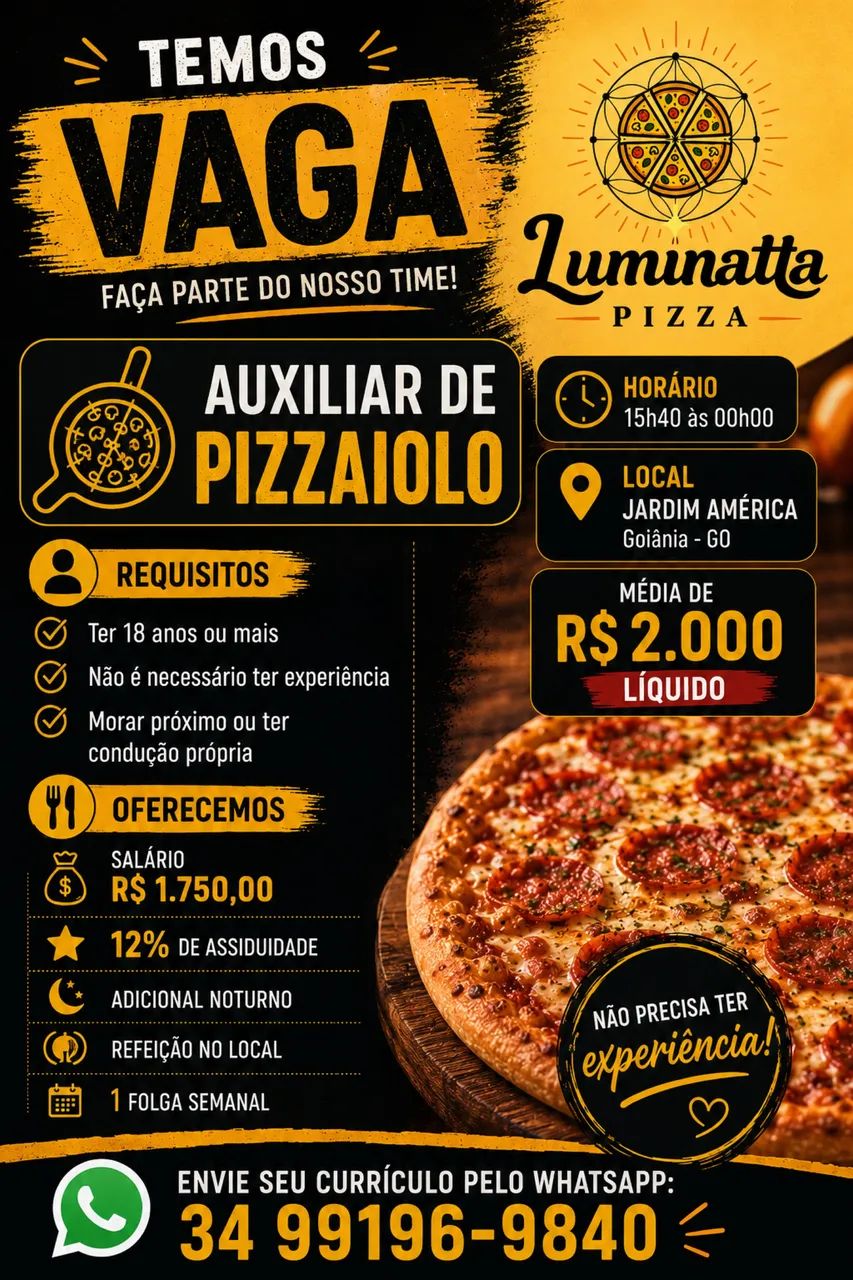 Auxiliar de pizzaiolo