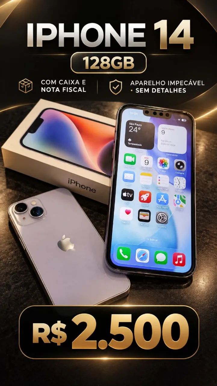 iPhone 14 na caixa com nota fiscal - Foto 2