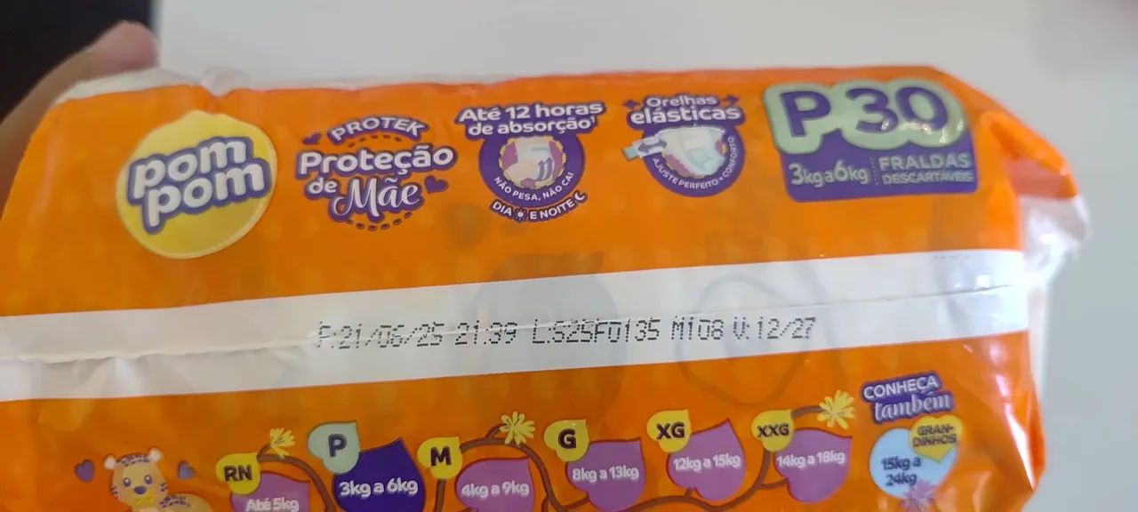 Fralda pompom tamanho P com 30 fraldas. - Foto 2
