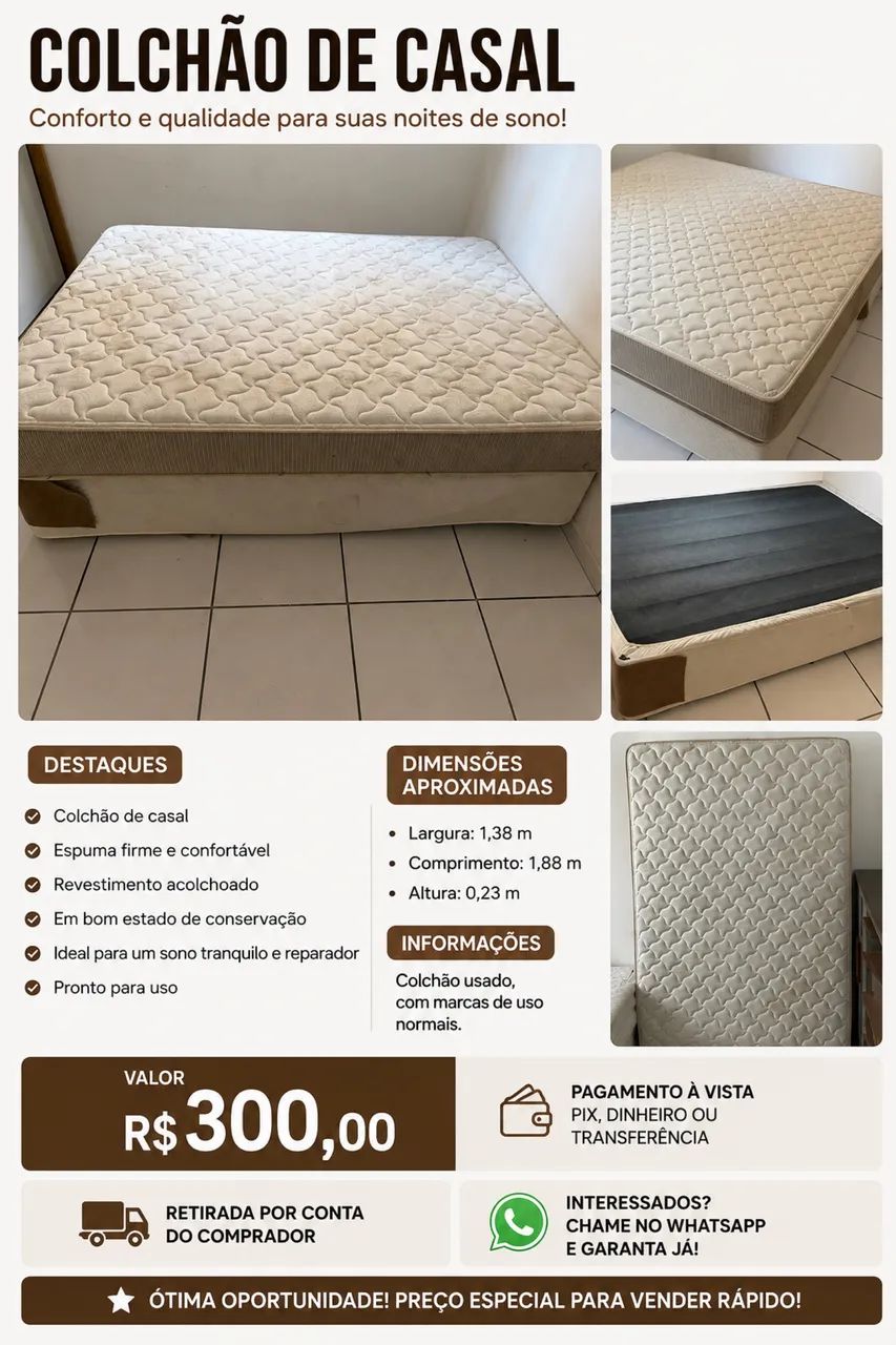 Box e Colchão de Casal