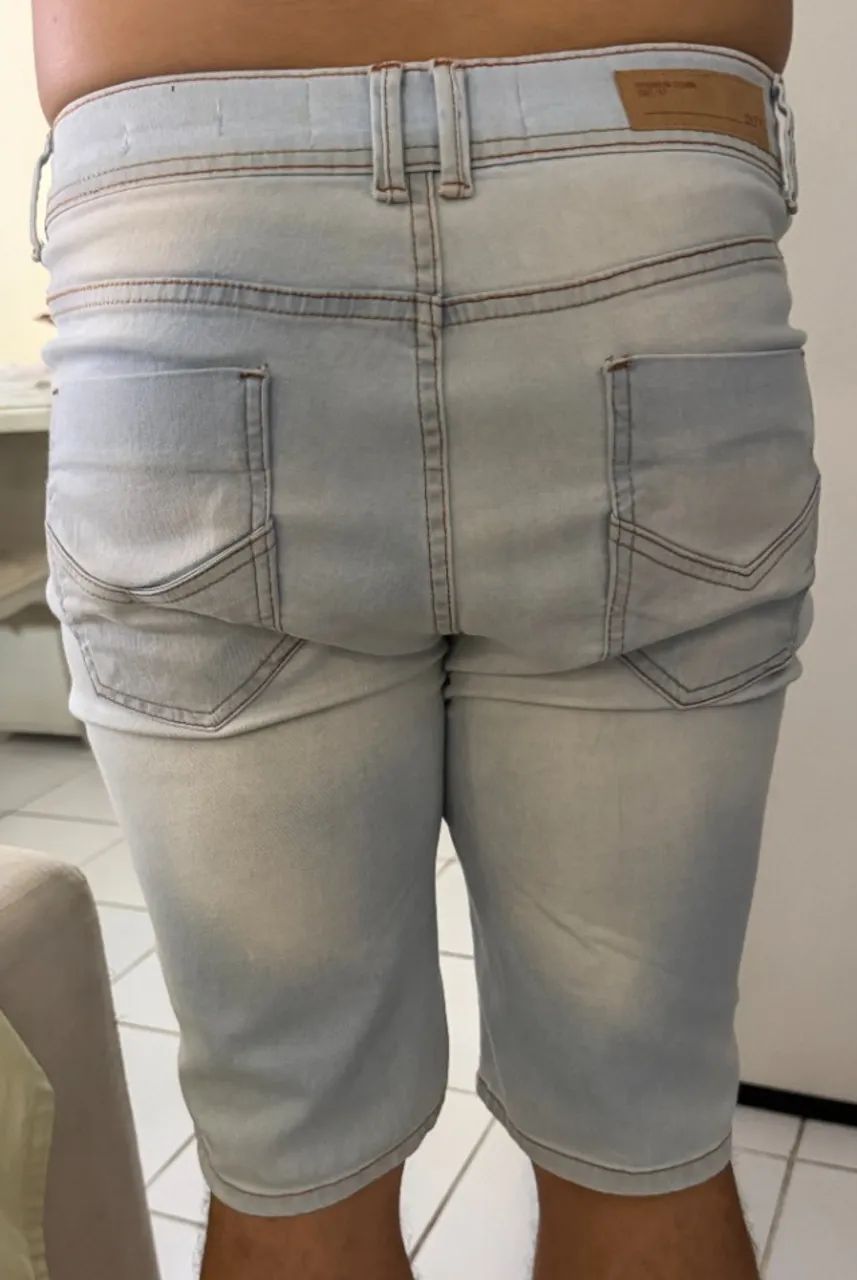Bermuda jeans, marca DLT, modelo tradicional, tamanho 40 - Foto 3