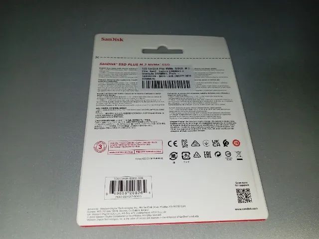 (LACRADO) SSD SanDisk Plus, 500GB, M.2 NVMe PCIe 3.0, Leitura 2400MBs e Gravação 1500MBs - Foto 2