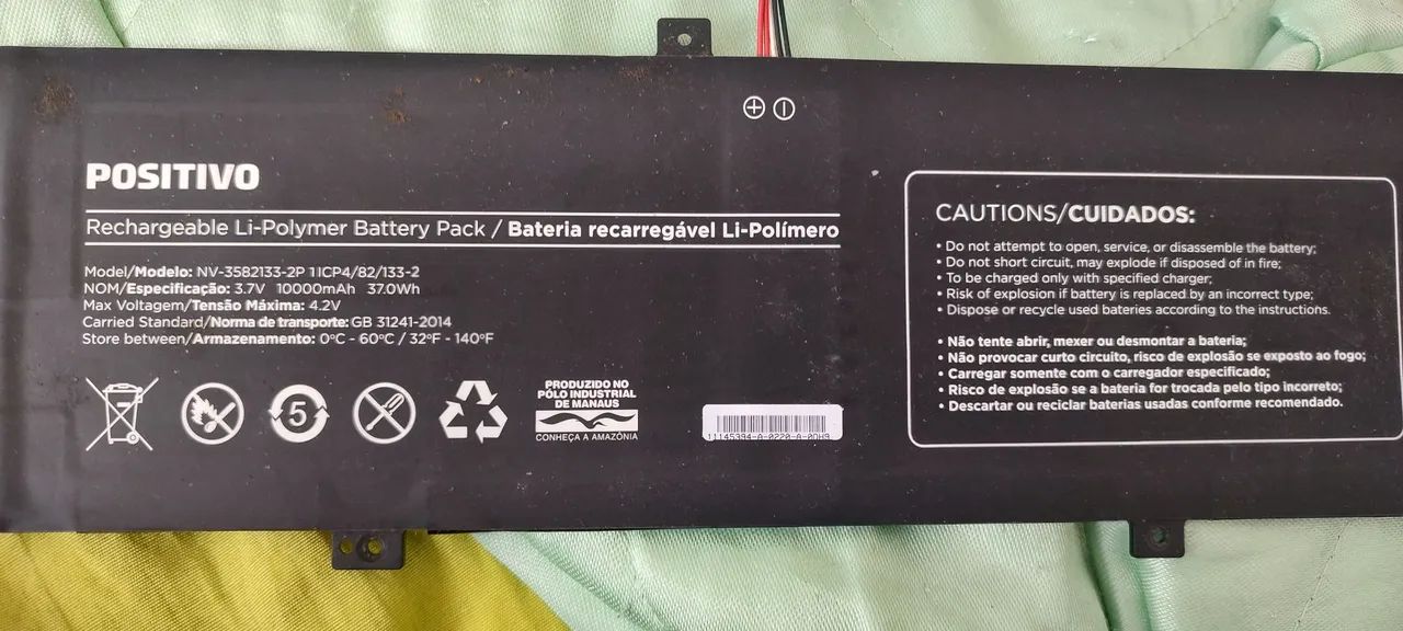 Bateria notebook positivo 