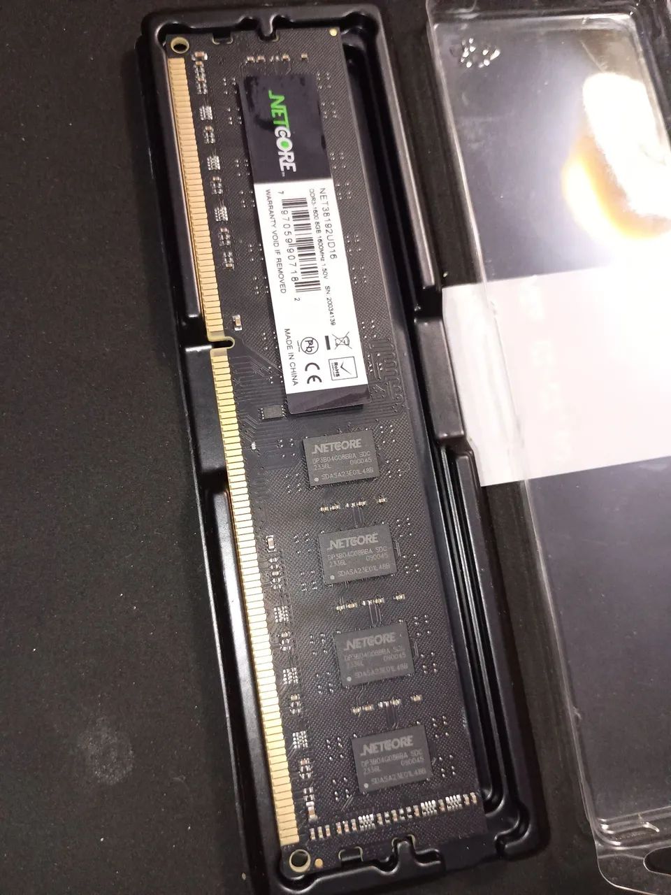 memória ram 8gb 1 netcore net38192ud16 ddr3 mtz 1600 Em ótimo estado