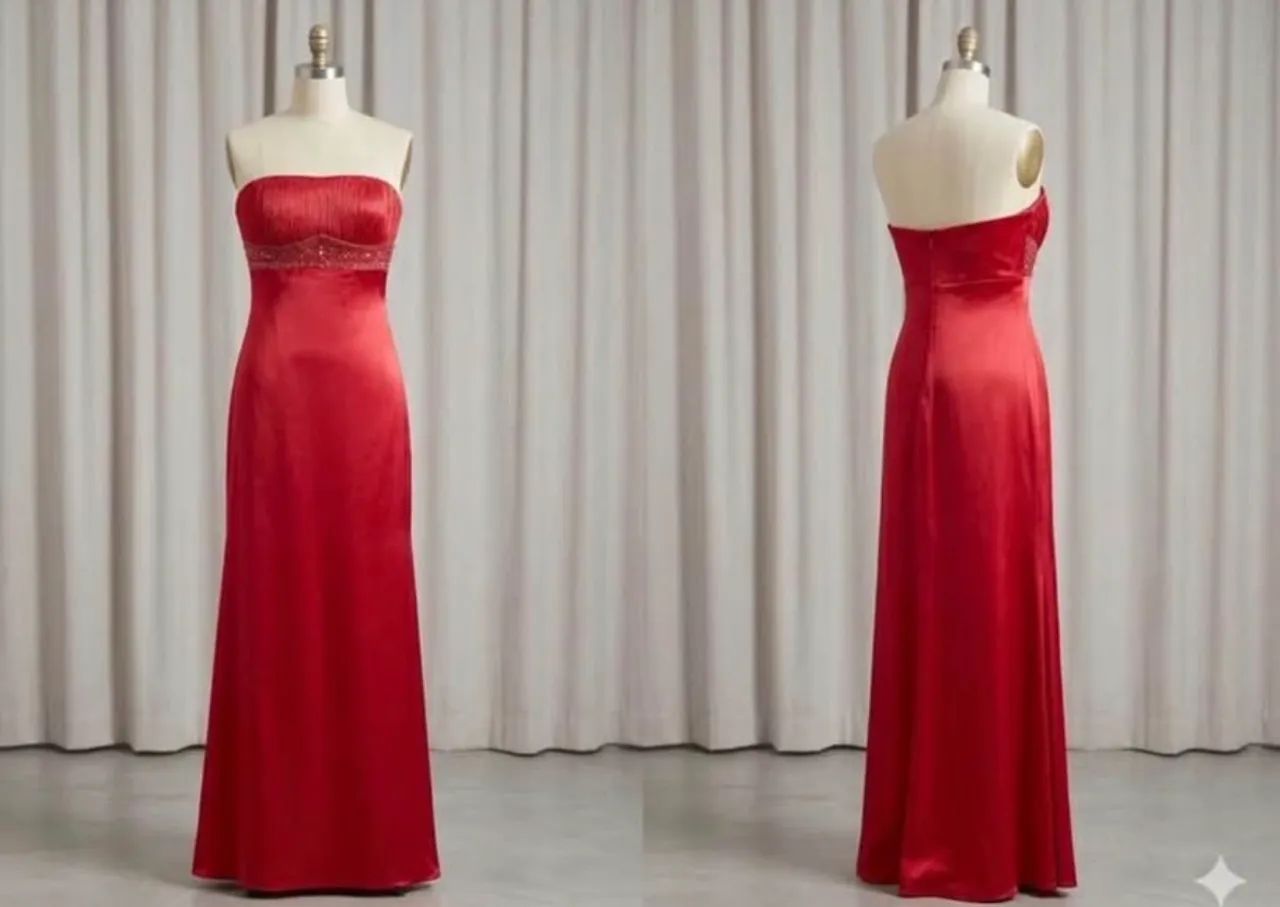 Vestido vermelho tomara que caia