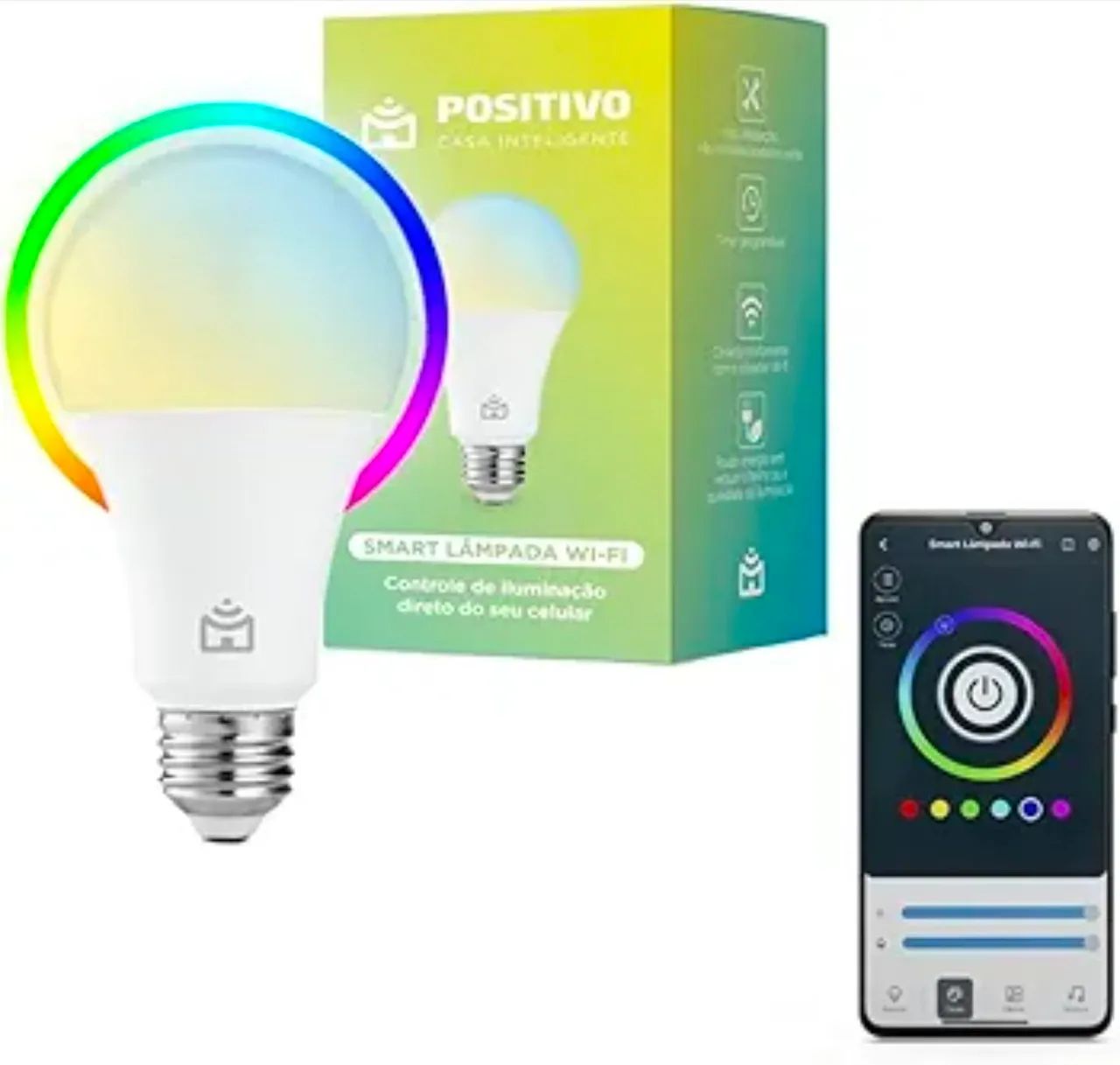 Lâmpada Smart Positivo compatível Alexa e Google Home