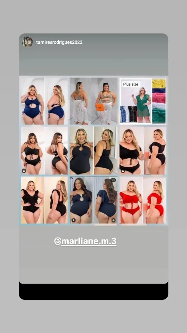 Biquíni, maiô,sida de praia e plus size 