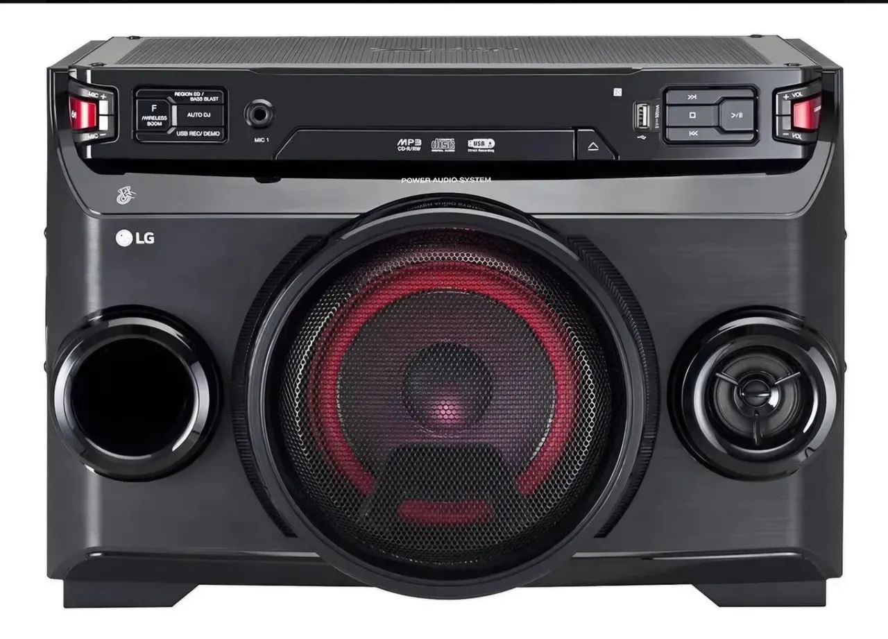 Mini System LG Xboom OM4560 preto/vermelho com bluetooth 200W - Foto 3