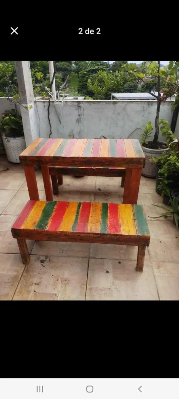 Mesa e bancos de patina ( novos) 