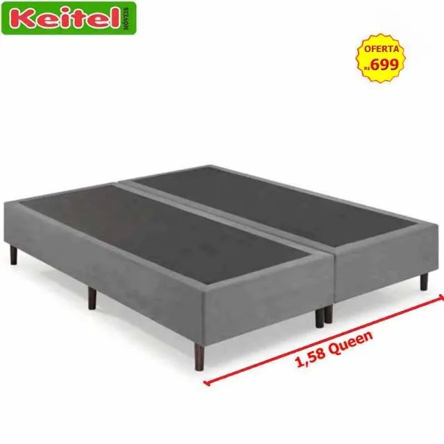 Base Box Casal Queen 158 Cor Cinza 