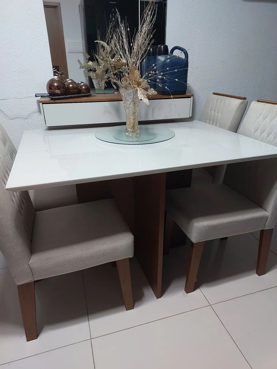 Mesa 4 cadeiras branca  - Foto 5