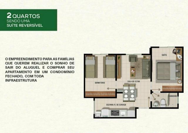 Residencial Vista do Bosque, apartamentos com 2 quartos sendo 1 suíte reversível, - Foto 12