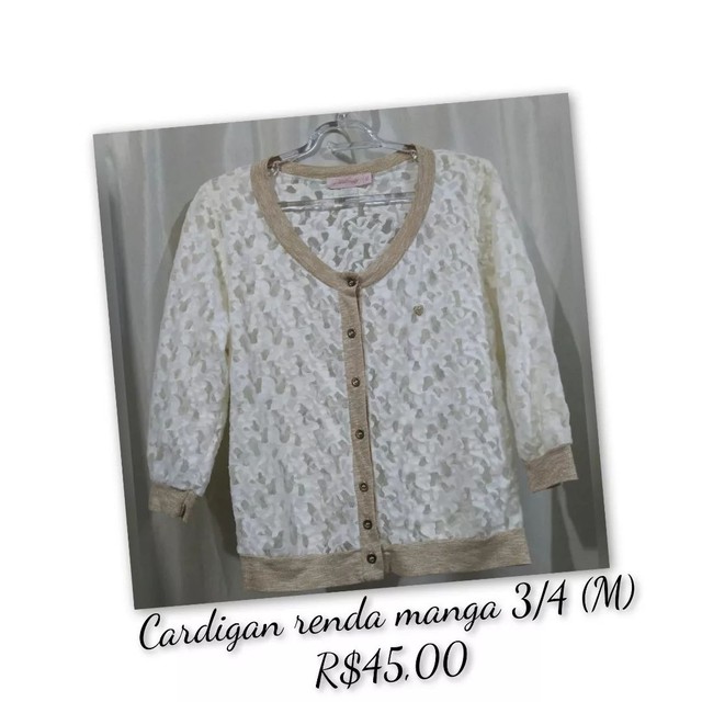 cardigan de renda branco