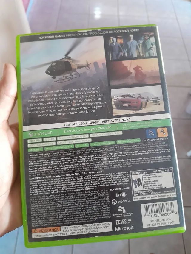 Vendo GTA V Original do Xbox 360 - Jogos de Vídeo Game - João