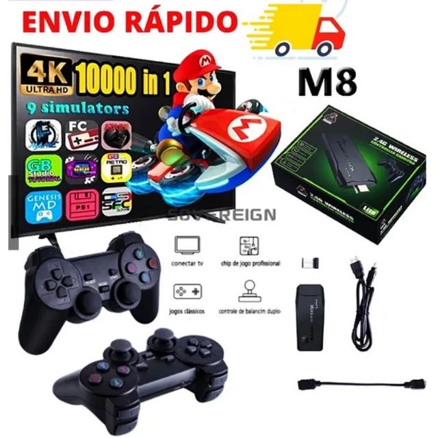 Game stick Mario/Sonic/mortalcomb 2 controles 40mil jogos retrô 4k