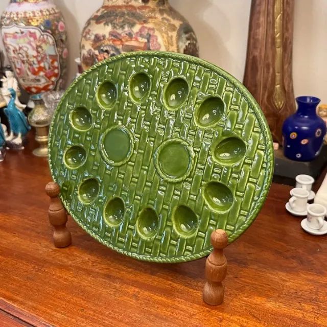 Antiga saladeira de ovos em cerâmica. - Foto 2