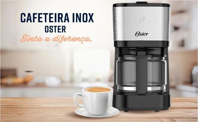 Cafeteira Oster Inox Compacta OCAF300, c/ jarra de vidro 0,75L - 220V (NOVO) - Foto 2