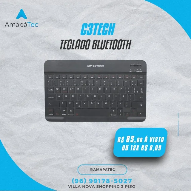 Teclado Sem Fio Recarregável C3tech Multi-device Bluetooth