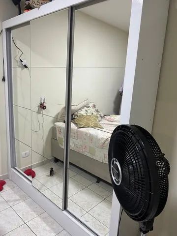 Guarda Roupa Casal 3 Portas com Espelho Porto Premium Espresso Móveis  Branco