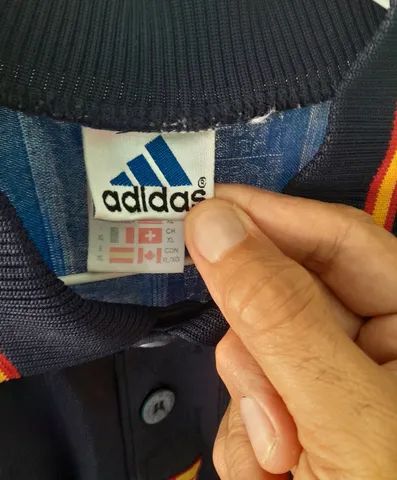 CAMISA SELECAO ESPANHA ADIDAS COPA 1998  FRANCA AZUL FRETE GRATIS - Foto 4