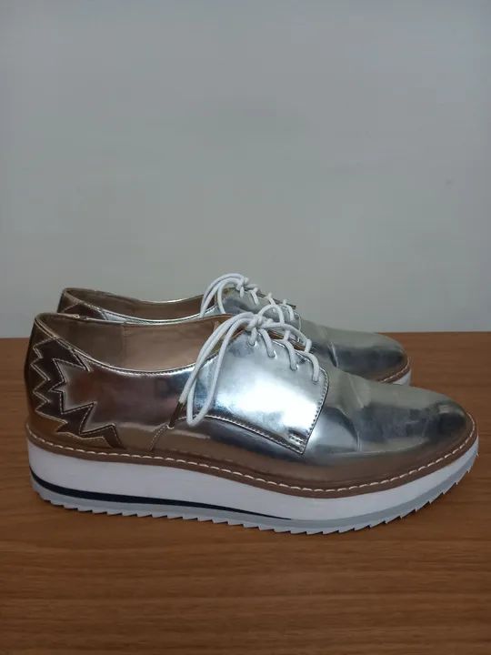 Sapato Zara oxford prateado - Foto 2