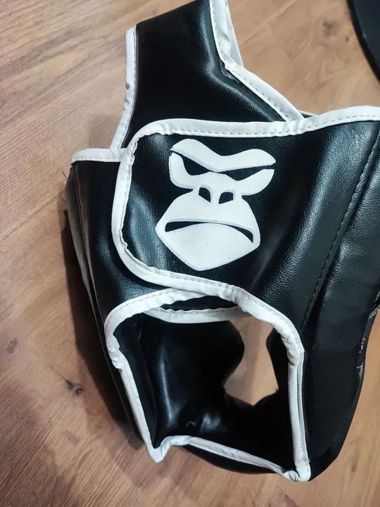 Capacete Boxe Muay Thai Protetor de Cabeça MMA Gorilla - Preto - Foto 2