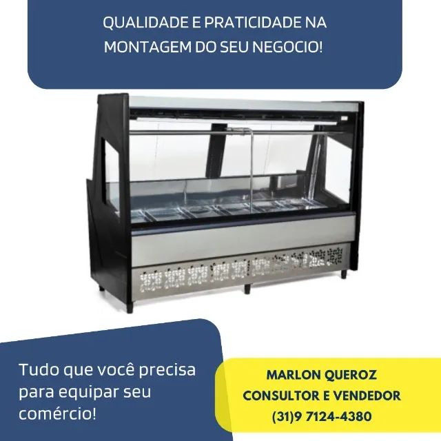 Balcão de Açougue 2M Preto Novo