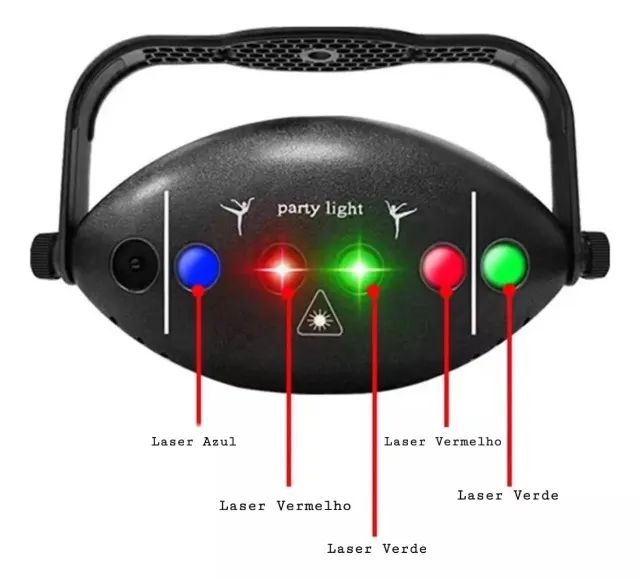 Projetor Laser Led Holográfico 5 Saídas Rgb Festa - Foto 3