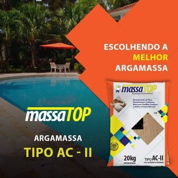 Argamassa Ac-2 20kg MassaTOP R$18,80 à vista -R$22,00 cartão  para revestimentos 