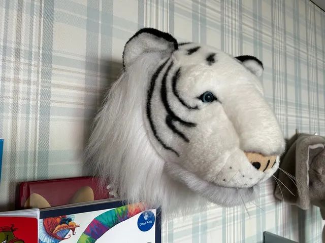 1 Cabeça de Pelúcia de Parede Tigre Branco Albert Wild & Soft - Foto 3