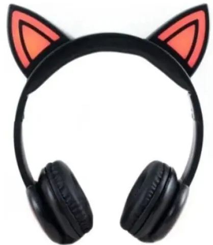 Fone de Ouvido Headphone Gatinho com Fio Led Se-6126 Com Microfone z393 - Foto 3
