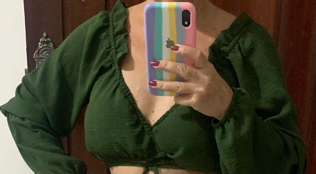 Blusa de Algodão Verde - Tamanho M - Foto 2
