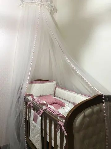 Berço Luís XV com capitonê + colchão   - Foto 4