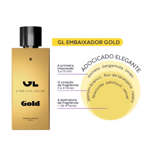 GL Embaixador Gold Perfume 100ml Criado na França - Foto 3
