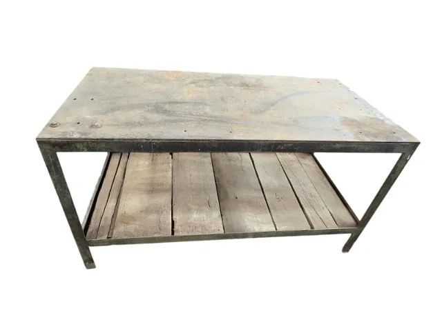 Mesa bancada de aço super reforçada tampo 10mm 0,80 x 1,60m COD 161