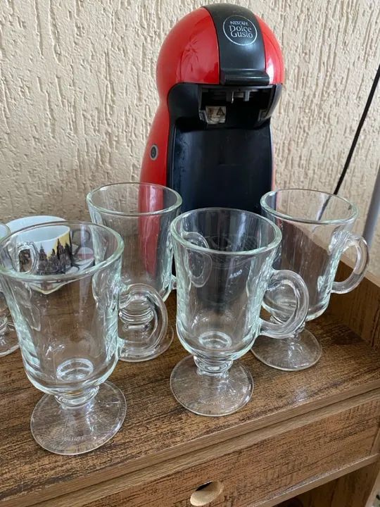 2 xícaras de vidro para chocolate, café com leite e outras  original dolce gusto 220 ml