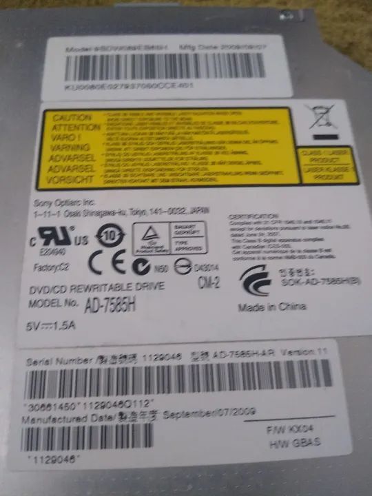 Dvd/CD driver Acer aspire 5516 - Foto 4