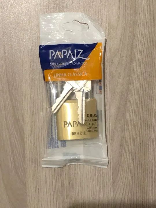 CADEADO DE LATÃO MACIÇO 35MM - PAPAIZ